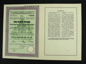 Danzig, Danziger Hypothekenbank AG, 8% mortgage bond 1925, £50 (965)