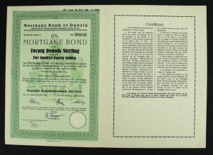 Danzig, Danziger Hypothekenbank AG, 8% mortgage bond 1925, £20 (966)