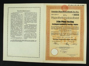 Danzig, Danziger Hypothekenbank AG, 8% mortgage bond 1925, £10 (967)