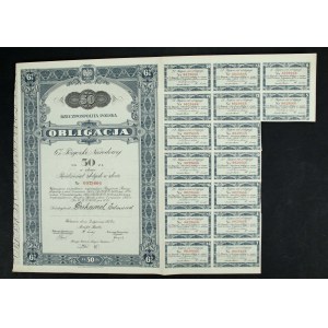 6% Pożyczka Narodowa - obligacja imienna 50 złotych 1934 (975)