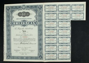 6% National Loan - registered bond 50 zlotys 1934 (975)