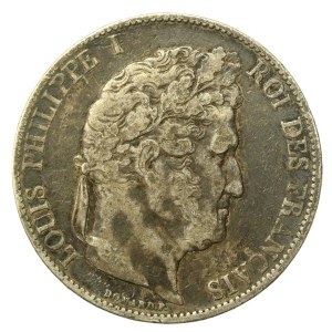 France, Louis Philippe I, 5 francs 1844, Lille (931)