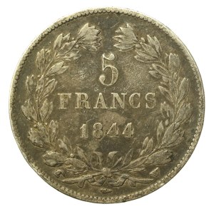 Francja, Ludwik Filip I, 5 franków 1844, Lille (931)