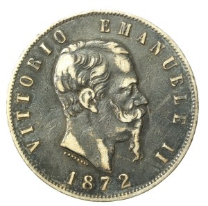 Italy, Victor Emmanuel II, 5 lire 1872, Milano (932)
