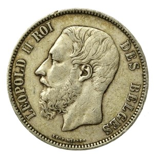 Belgia, Leopold II, 5 franków 1870 (934)