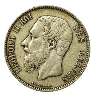 Belgium, Leopold II, 5 francs 1870 (934)