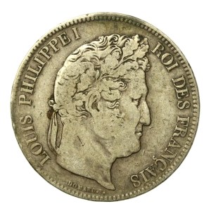 Francja, Ludwik Filip I, 5 franków 1833, Lille (935)