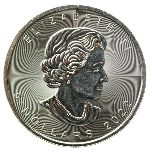 Kanada, Elżbieta II, 5 dolarów 2022 - Liść klonu, 1 oz. Ag 999 (937)
