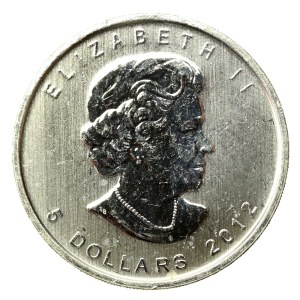Kanada, Elżbieta II, 5 dolarów 2012 - Liść klonu, 1 oz. Ag 999 (938)