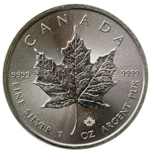 Canada, Elizabeth II, $5 2022 - Maple leaf, 1 oz. Ag 999 (939)