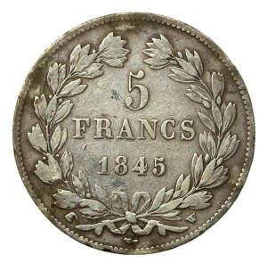 France, Louis Philippe I, 5 francs 1845, Lille (941)
