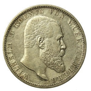 Germany, Württemberg, Wilhelm II, 5 marks 1907 (984)