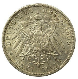 Germany, Prussia, Wilhelm II, 3 marks 1909 (989)