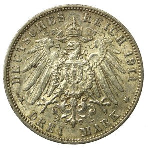 Germany, Hamburg, 3 marks 1911 (991)
