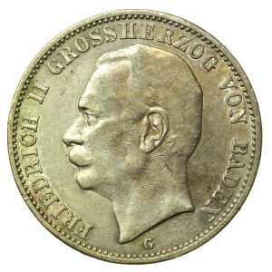 Niemcy, Badenia, Friedrich II, 3 marki 1911 (992)