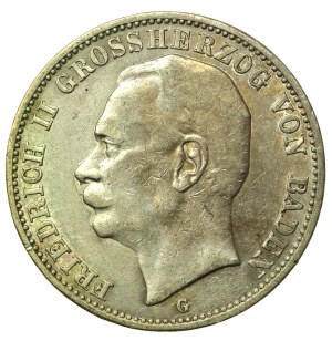 Germany, Baden, Friedrich II, 3 marks 1911 (992)