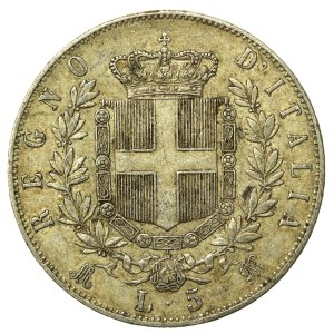 Italy, Victor Emmanuel II, 5 lire 1873, Milano (994)