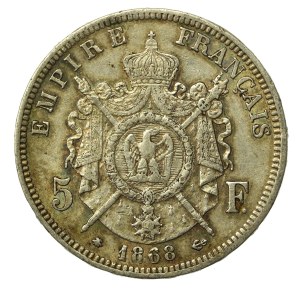 France, Napoleon III, 5 francs 1868, Paris (996)