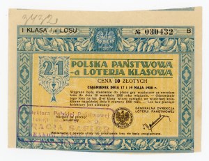 21 Class Lottery, Krakow 1930 (1253)