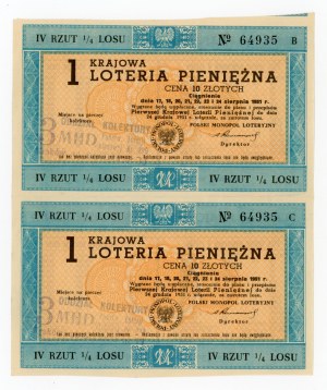 1 National Money Lottery, Krakow 1951 B and C. Total of 2 pcs. (1258)
