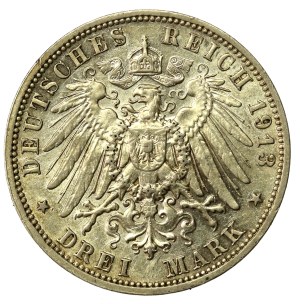 Germany, Saxony, 3 marks 1913, 100th anniversary of the Battle of Leipzig (632)