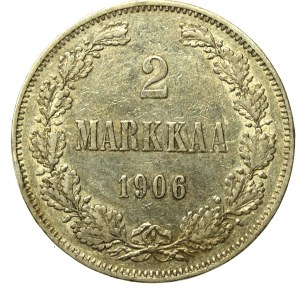 Finland, Russian Occupation, Nicholas II, 2 marks 1906 L (639)