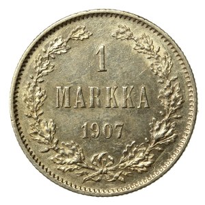 Finlandia, Rosyjska okupacja, Mikołaj II, 1 marka 1907 (641)