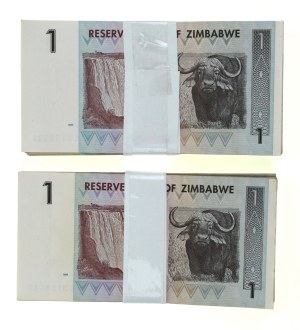 Zimbabwe, $1 2007. 2 x Bank Pack of 100 pcs. (699)