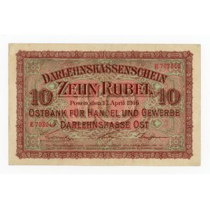 Ober-Ost, Poznań, 10 Rubli 1916 E (352)
