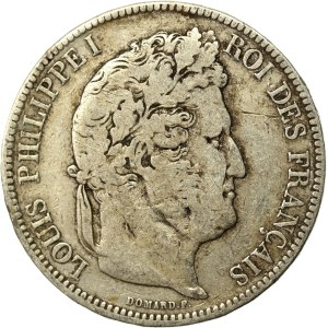 France, Louis Philippe I, 5 francs 1842, Strasbourg (681)