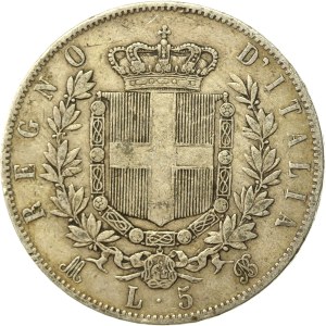 Italien, Viktor Emanuel II, 5 Lire 1872, Mailand (987)