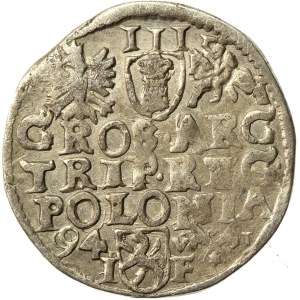 Sigismond III Vasa, Trojak 1594, Poznań. Date percée (493)