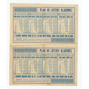 49 Class Lottery, Krakow 1947 C and D. Total of 2 pcs. (1007)