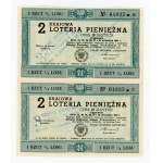 2 National Money Lottery, 1952 C and D. Total of 2 pcs. (433)