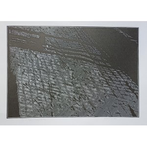 Sławomir Grabowy (1947-2024) ,,Mój 1 kopiec'',linoryt, 2001