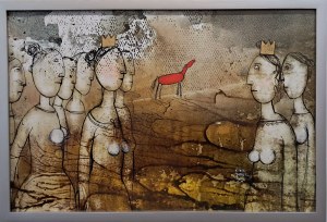 Tina Janusz (b. 1955),Red Horse, own technique on paper