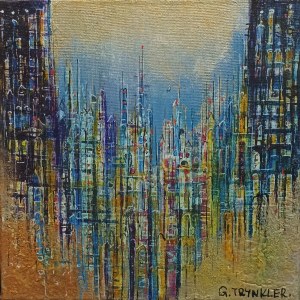 Gabriela Trynkler, Metropolis,technika mieszana na płótnie
