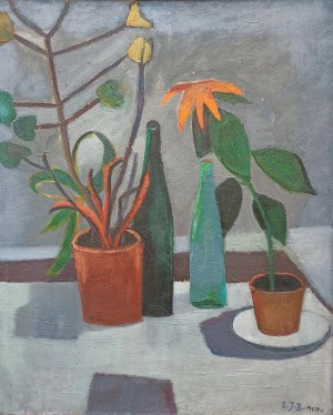 Eleonora Jagaciak-Barylko, (1925-2016) , still life with flowers, oil on canvas