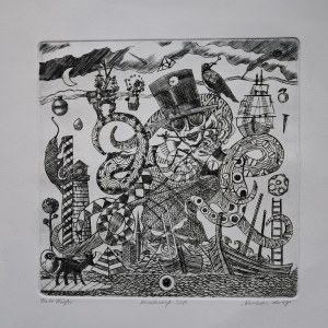 Piotr Tołysz, Kraken the Second, copperplate on paper