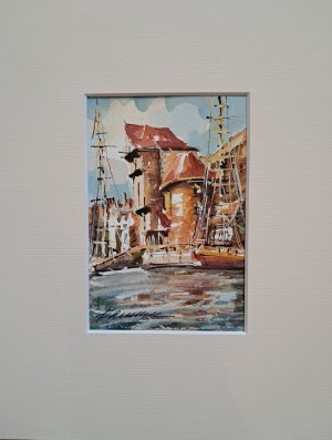 Krzysztof Suchomski, Crane, watercolor on paper