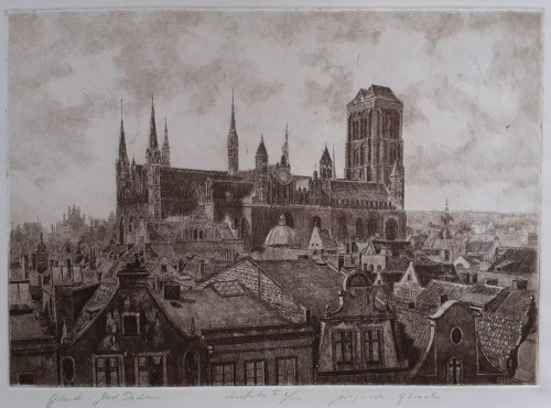 Wojciech Górecki, Gdańsk nad Dachami, akwaforta