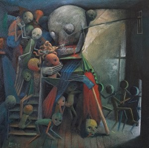 Krzysztof Iwin, Transformation, oil on panel