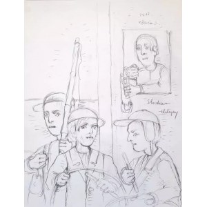 Kiejstut Bereźnicki (1935), Studium Chłopcy, ołówek na papierze