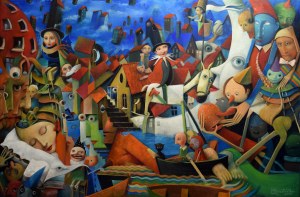 Krzysztof Iwin, City of Dreams, oil on canvas