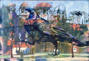 Rita Staszulonok, Rook, tempera on board