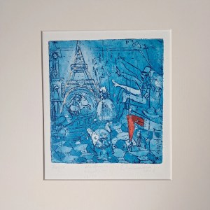 Joanna Aninowska, Paris, etching and aquatint on paper