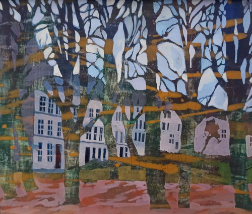 Rita Staszulonok, Kartka z kalendarza VIII, tempera na płycie