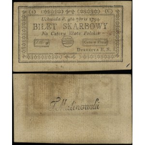 Poland, 4 Polish zlotys, 4.09.1794