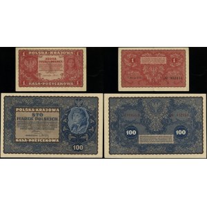 Polska, zestaw: 1 i 100 marek polskich, 23.08.1919
