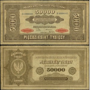 Pologne, 50 000 marks polonais, 10.10.1922
